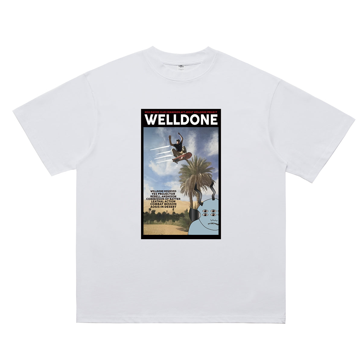 Skater t-shirt palm print top skateboarding tee in black