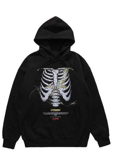 Skeleton hoodie bones pullover premium grunge skull jumper