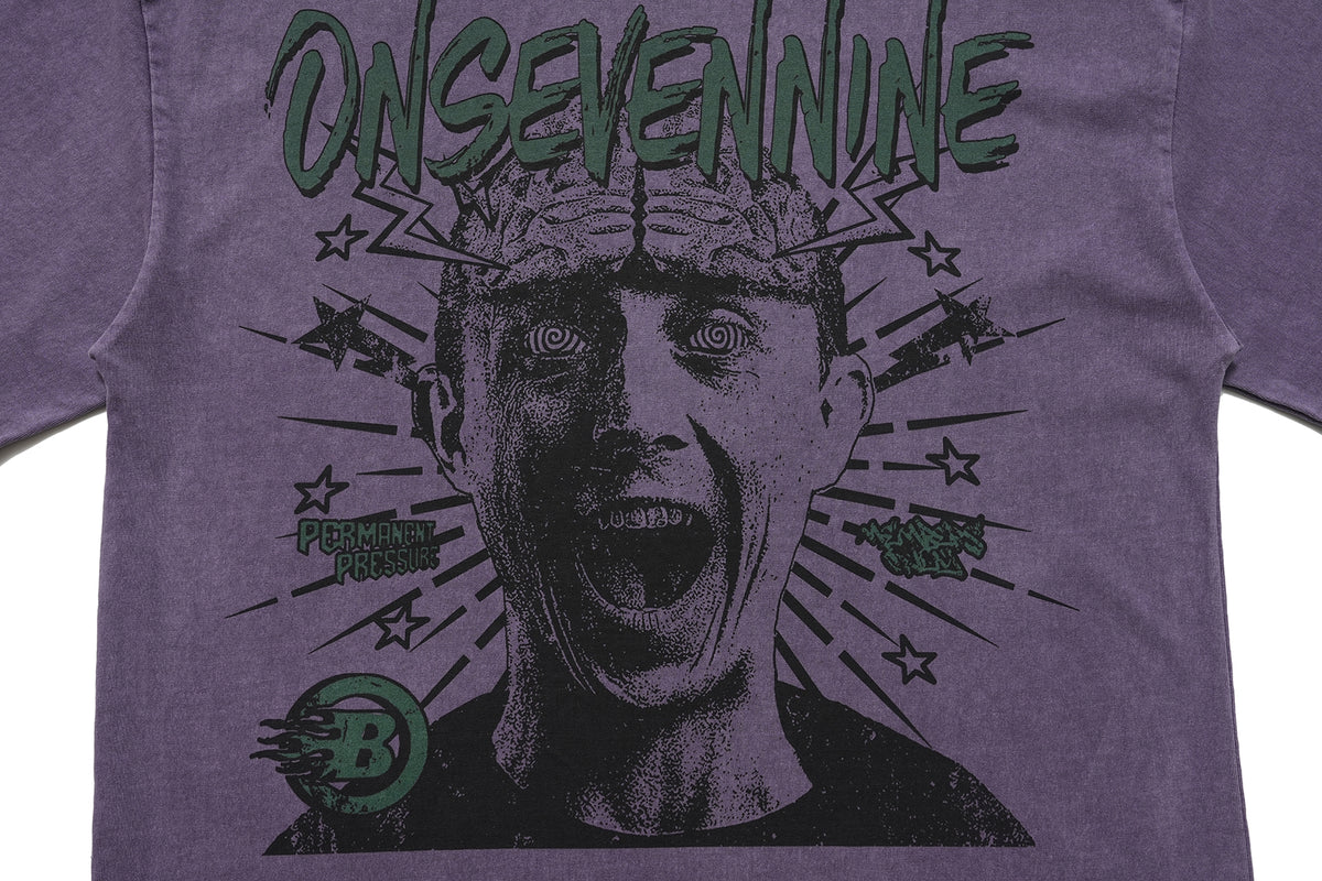 Psycho t-shirt creepy man print top brain tee in  grey