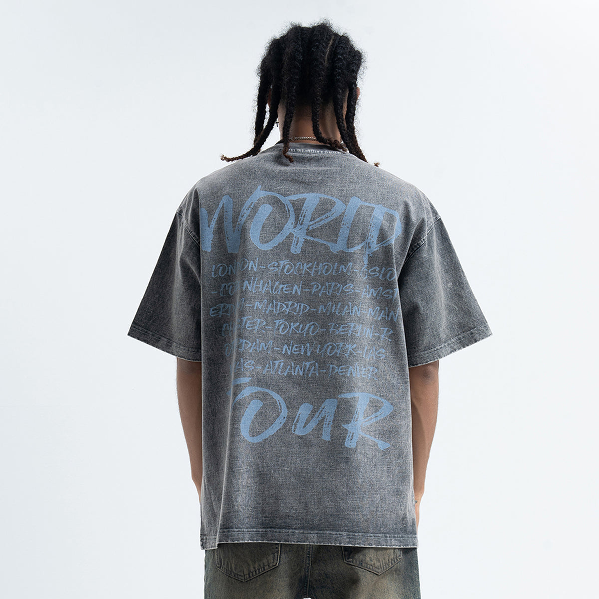Dead rapper t-shirt hip-hop tee angel print top in grey