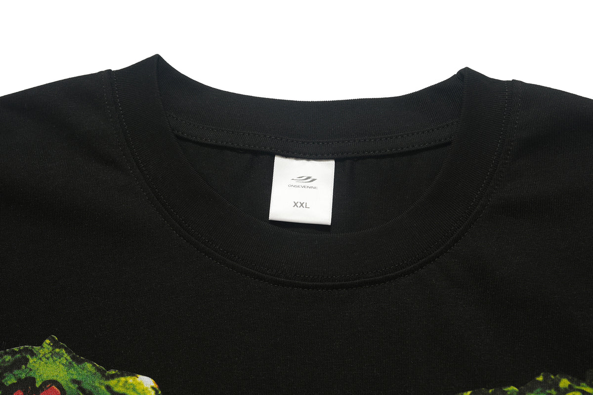 Hip-hop cartoon t-shirt rapper top 00s gangster tee in white