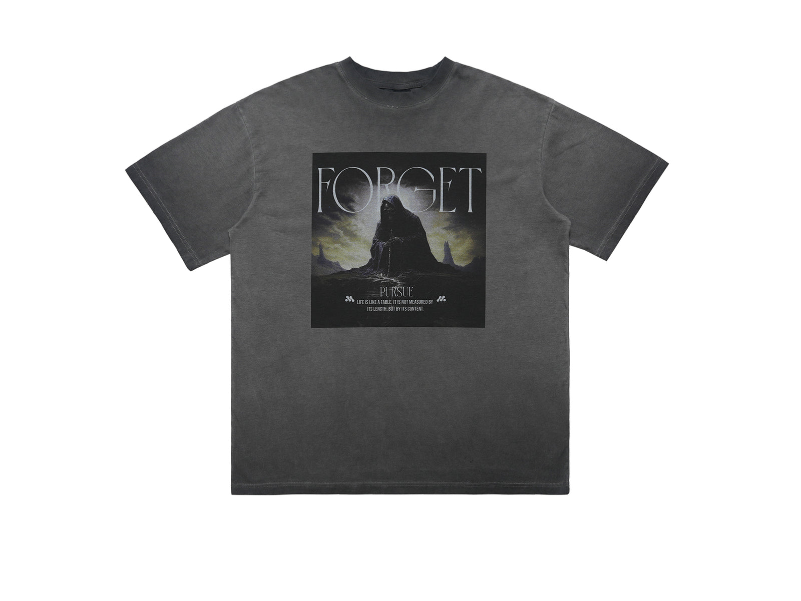 Gothic t-shirt desert monster top creepy print tee in grey