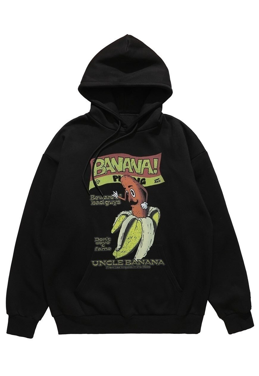 Banana hoodie retro cartoon pullover premium grunge jumper