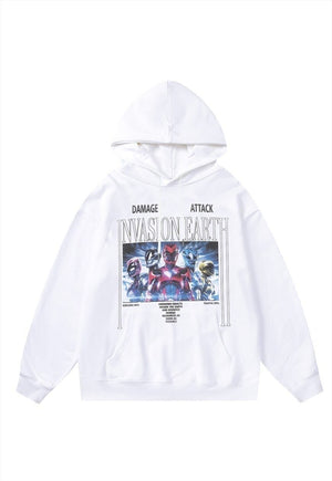 Power rangers hoodie transformer pullover premium jumper