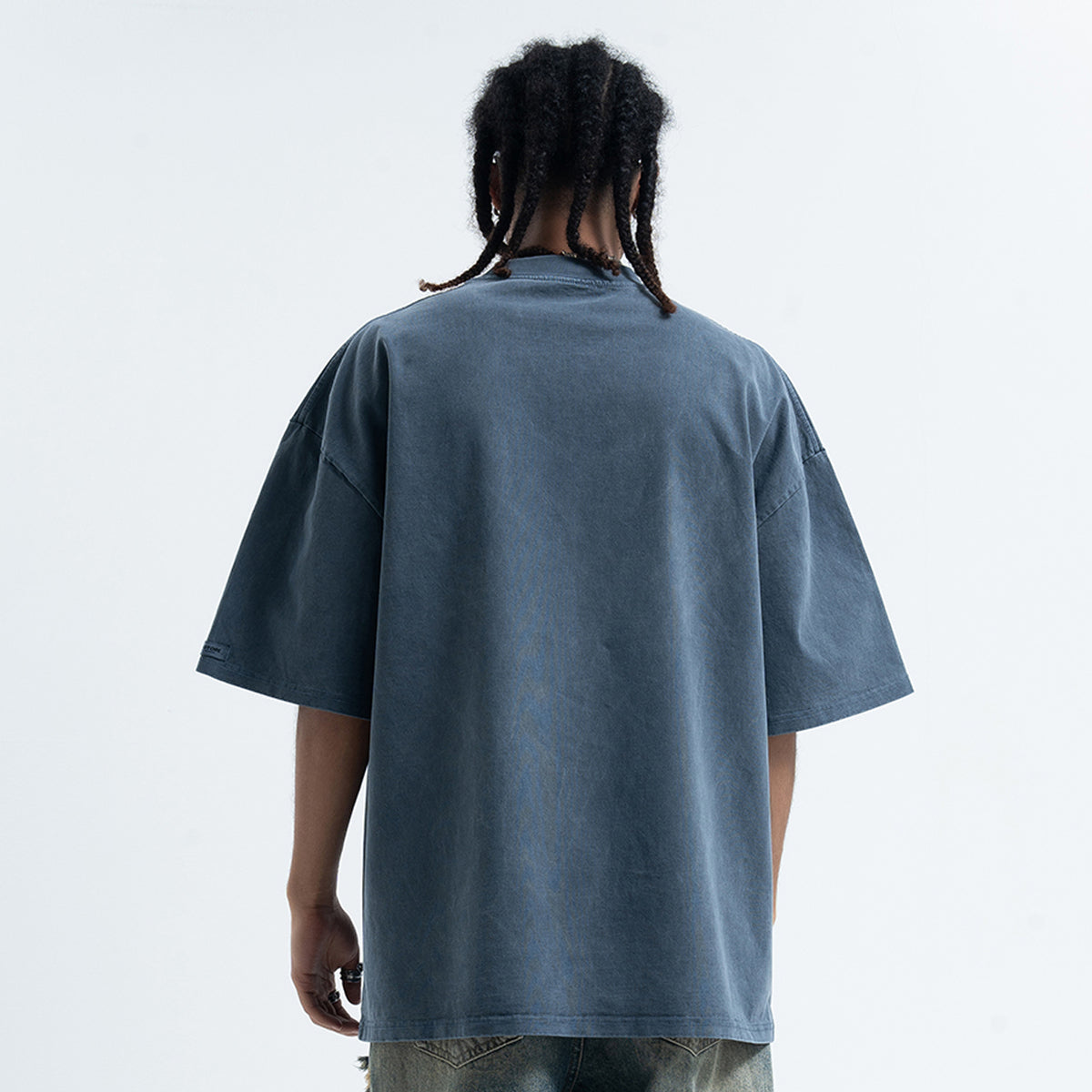 Snake print t-shirt skeleton bones top gothic tee in blue