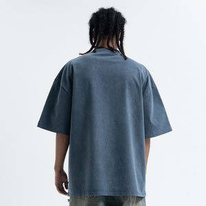 Snake print t-shirt skeleton bones top gothic tee in blue