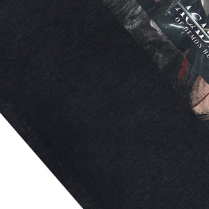 Nun print sleeveless t-shirt vintage Academy vest retro cartoon tank top in acid wash black