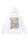 Emoji hoodie smile pullover premium grunge jumper in white