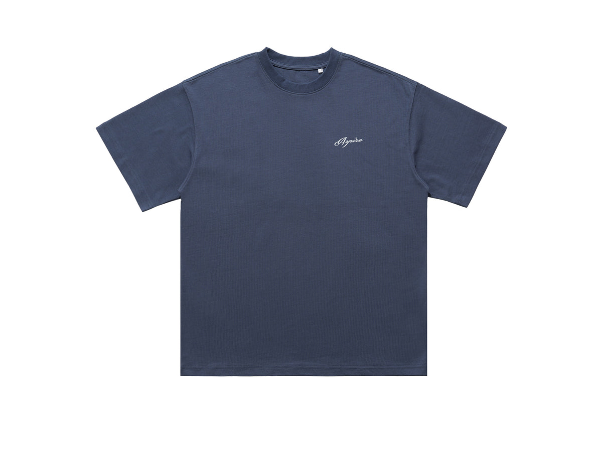 Motivational t-shirt dont give up slogan top retro tee in blue