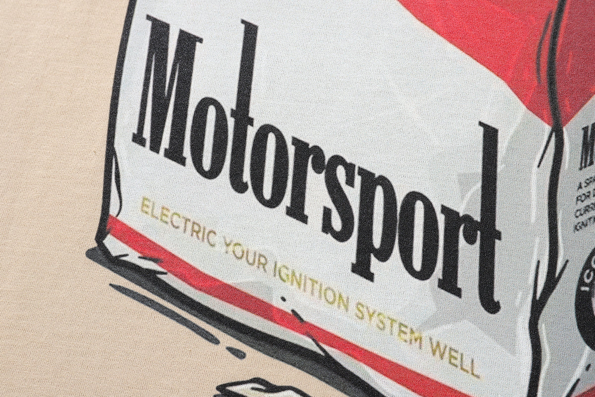 Motorsports t-shirt retro racing tee funny y2k top in grey