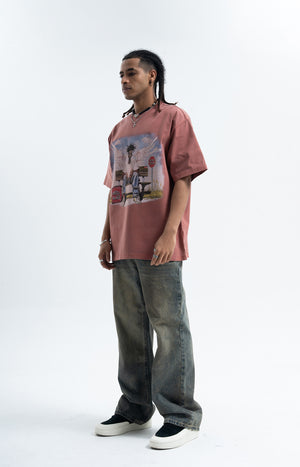 Dead rapper t-shirt hip-hop tee angel print top in grey