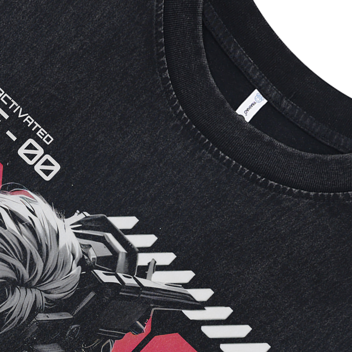 Anime cyborg sleeveless t-shirt vintage Japanese vest retro cartoon tank top in acid wash black