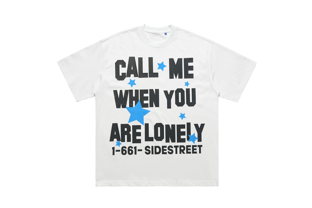 Lonely t-shirt single slogan top graffiti tee in Black