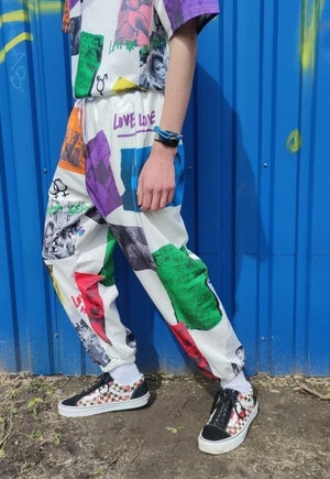 Pride joggers LGBT support Gay pants love overalls white