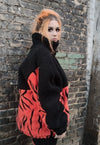 Grunge fleece bomber handmade Gothic zebra jacket in orange