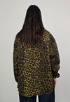 Leopard denim shirt green animal print jean blouse punk top