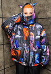 Raver bomber cyber jacket handmade detachable grunge puffer