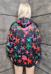 Sea life print hoodie Ocean pullover skater jumper red black