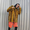 Luxury faux fur snake coat python print bomber handmade fluffy crocodile jacket fleece puffer premium grunge snake skin trench in yellow