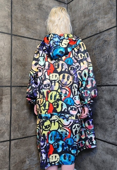 Emoji bright jacket handmade festival windbreaker in purple