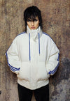 Gorpcore bomber utility sports jacket cropped varsity white