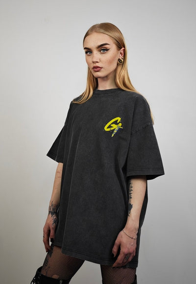 Rapper t-shirt Y2K hip-hop tee gangster top in vintage grey