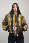 Snake print varsity jacket red python reversible 4in1 bomber