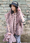 Python faux fur bomber handmade detachable snake jacket pink