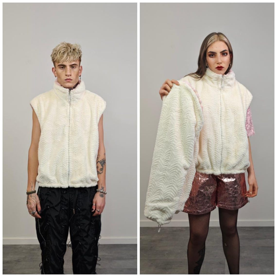 Glitter joggers pink track pants gold embellished trousers metallic hotpants fleece rave overalls sports set burning man outfit festival