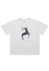 Christmas t-shirt deer print tee retro Christmas top black