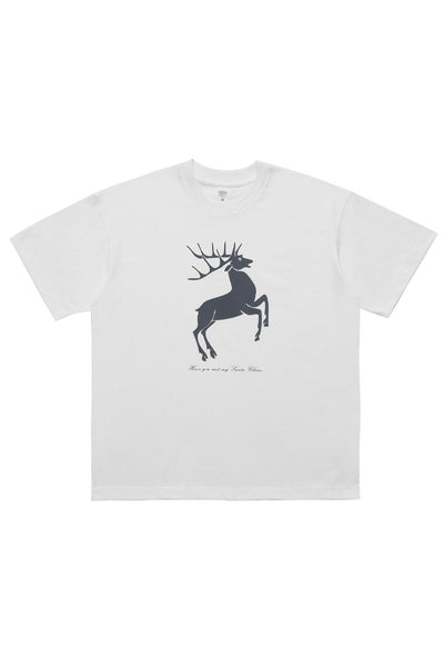 Christmas t-shirt deer print tee retro Christmas top black