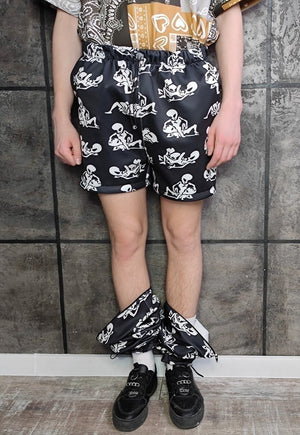 Detachable Alien joggers handmade shorts UFO pants in black