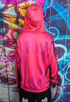 Body print hoodie thermal pullover raver jumper in acid red