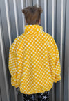 Reversible emoji fleece jacket handmade tartan coat yellow