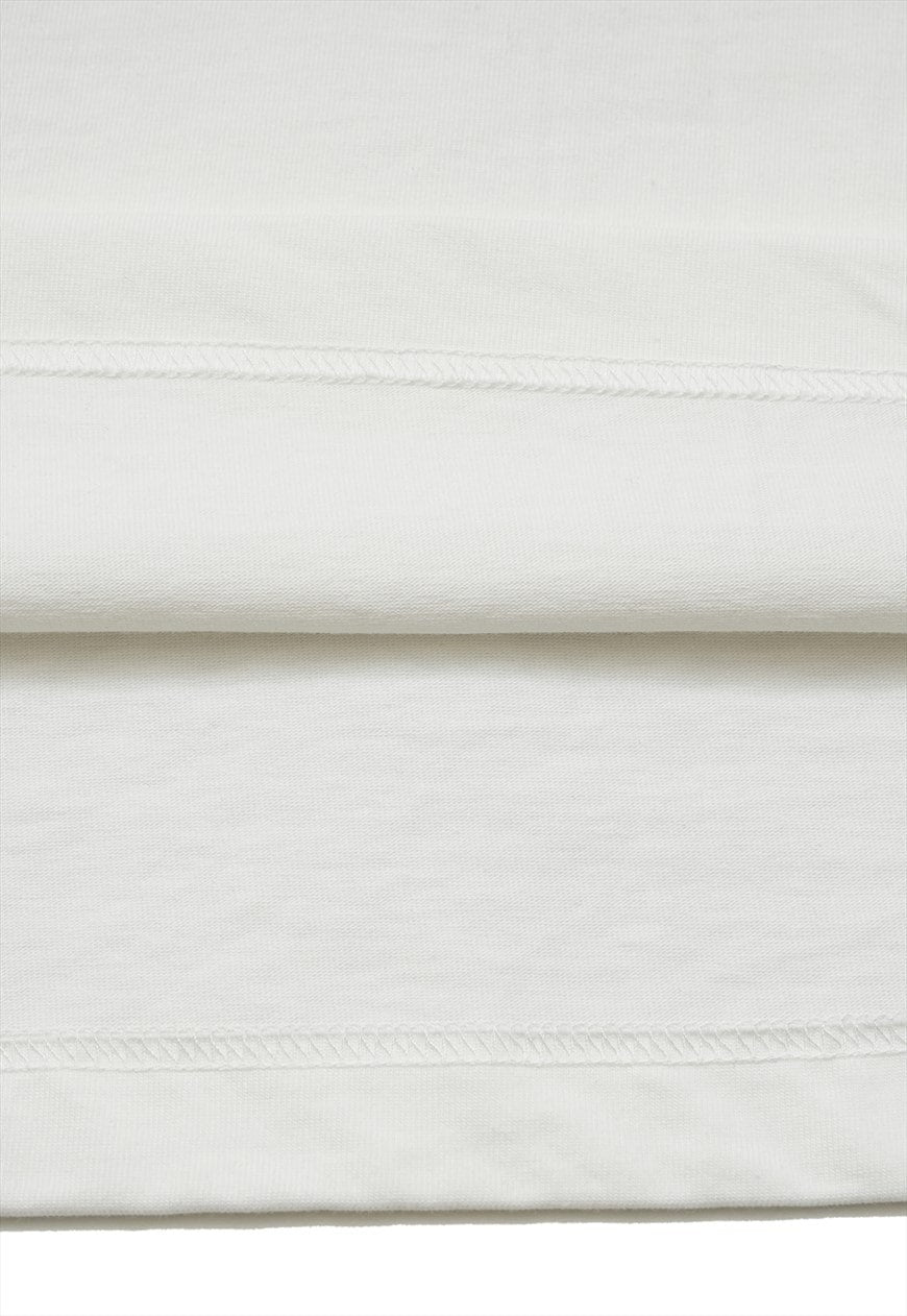 Mouse cartoon t-shirt creepy cartoon tee retro top off white