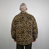 Animal print fleece jacket brown leopard coat zip up cheetah bomber wild cat overcoat fluffy jaguar festival jacket bobcat jumper