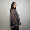 Mesh jacket black transparent Gothic bomber long sleeve rocker coat sheer jumper edgy gay shirt retro 00s see-though punk pullover sheer top