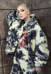 Gradient fleece bomber handmade tie-dye punk camo jacket