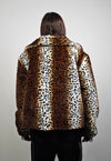 Short leopard trench coat brown cropped animal print jacket