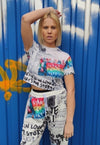 Pride crop top LGBT graffiti top loose fit gay rainbow tee