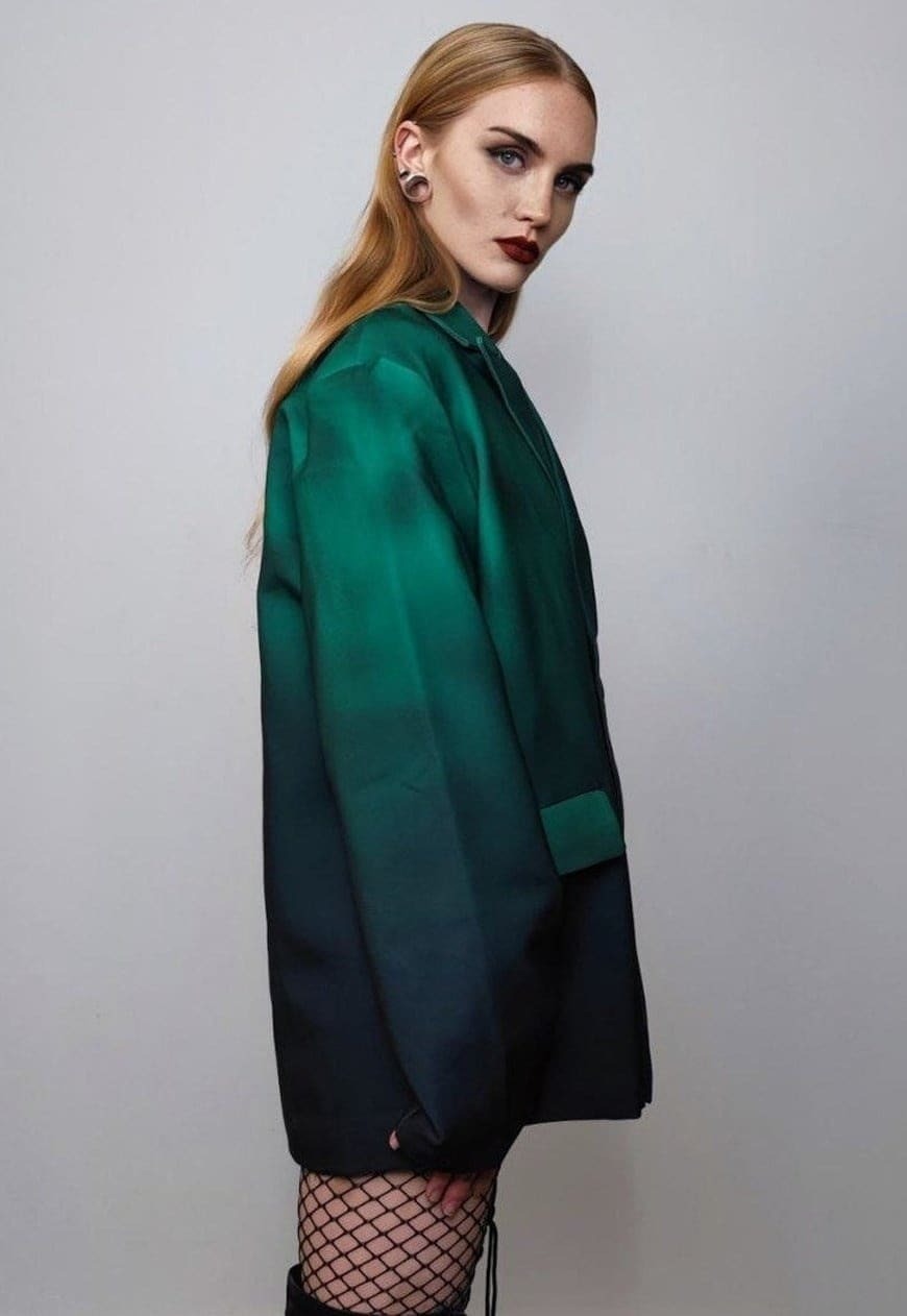 Gradient going out blazer tie-dye catwalk jacket punk rocker