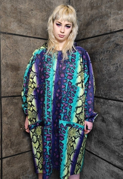 Tie-dye snake jacket handmade python windbreaker in purple