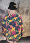 Rainbow fleece jacket Reversible tie-dye print bomber pink