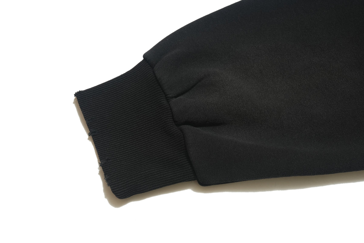 Rocker hoodie retro band pullover grunge gorpcore jumper in black