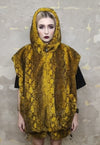 Snake bomber handmade python fleece jacket in acid yellow