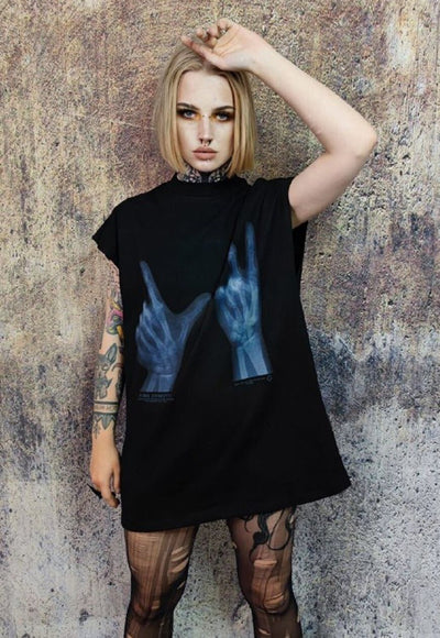 X-ray sleeveless t-shirt sign language tank top surfer vest