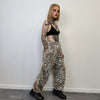 Faux fur zebra joggers animal print pants handmade stripe fleece raver trousers premium party overalls in zigzag festival pants brown white