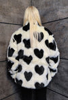 Faux fur heart jacket fluffy fleece love punk bomber white