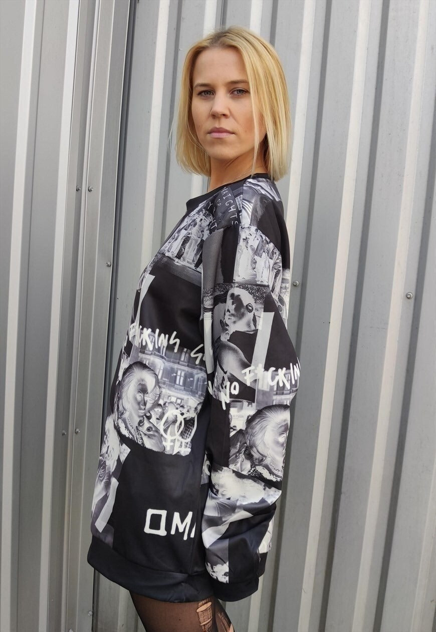 Pride sweatshirt LGBT support top grunge Gay jumper in black