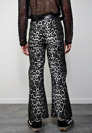 Gradient leopard jeans black leopard slim denim trousers